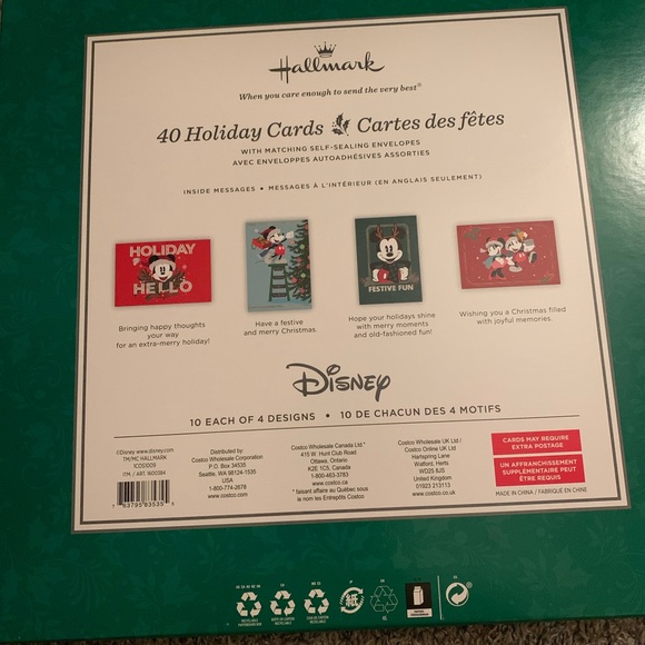Brand new 40ct Disney x Hallmark Christmas greeting cards - Picture 2 of 2